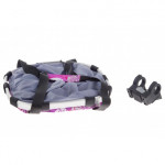 Košík na riadidlá Clip fialový s kvietkami